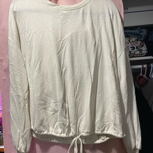 LC Lauren Conrad Cream Drawstring Sweatshirt